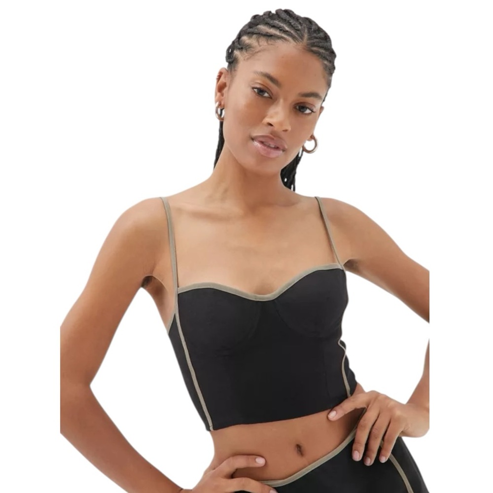NWT Angie Bauer Urban Outfitters Taryn Black Underwire Hemp Blend Bustier Top XL